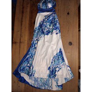 Morgan & Co Junior 5/6 Multicolor Maxi Dress Sleeveless Sequin Bead Prom Formal